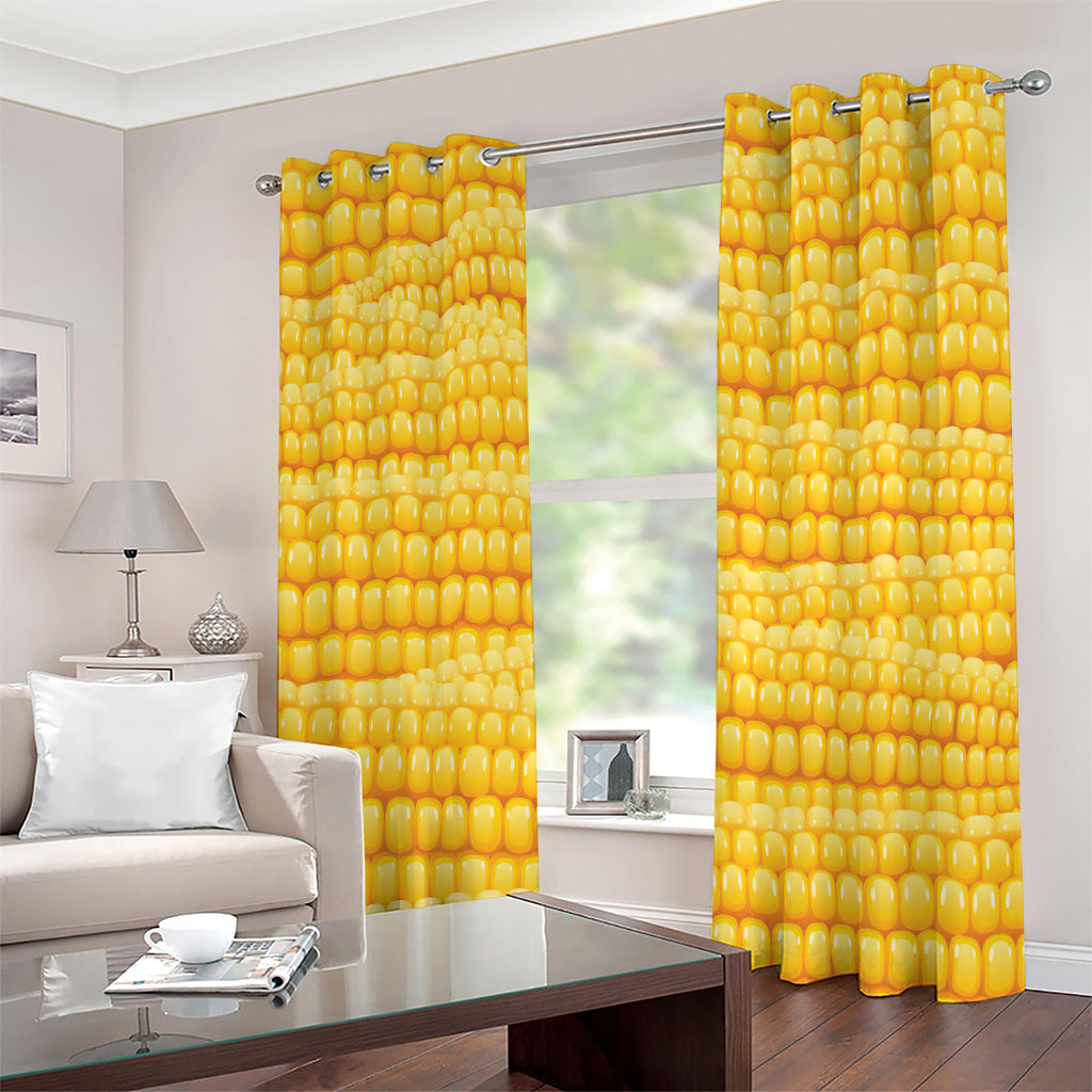 Corn Pattern Print Grommet Curtains