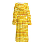Corn Pattern Print Hooded Bathrobe