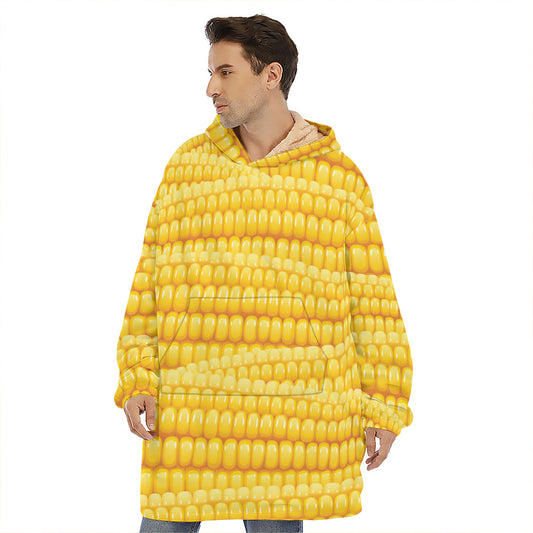 Corn Pattern Print Hoodie Blanket