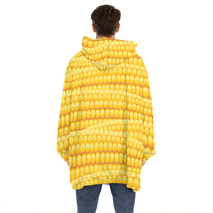 Corn Pattern Print Hoodie Blanket