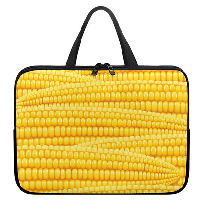 Corn Pattern Print Laptop Sleeve With Handle
