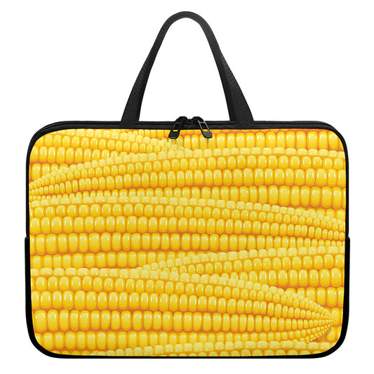 Corn Pattern Print Laptop Sleeve With Handle
