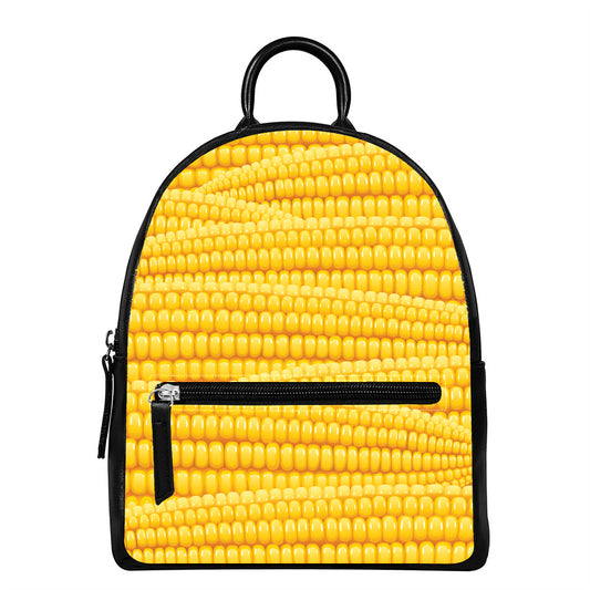 Corn Pattern Print Leather Backpack