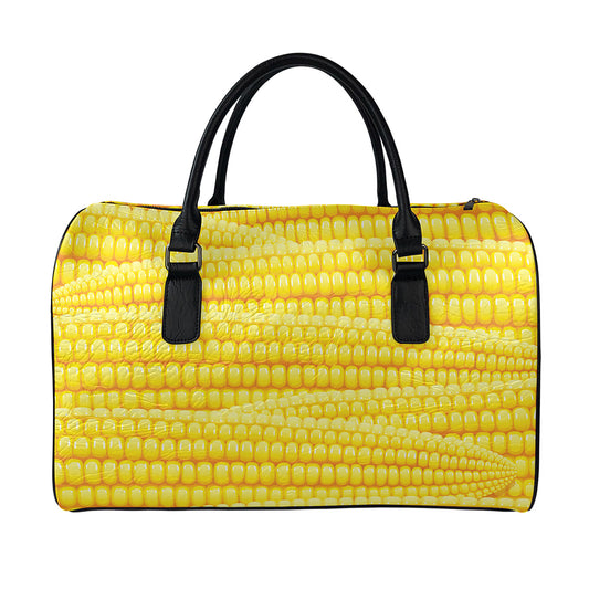 Corn Pattern Print Leather Duffle Bag