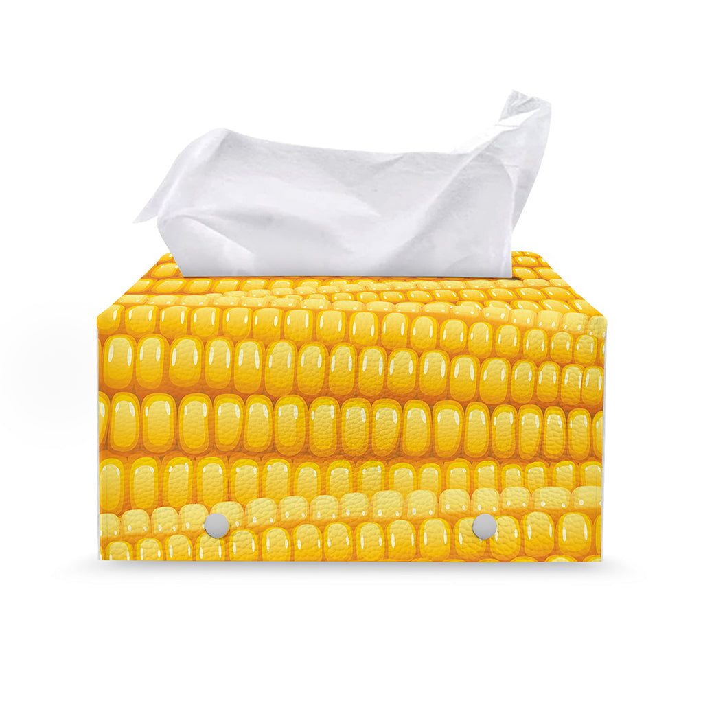 Corn Pattern Print Leather Tissue Box Cover