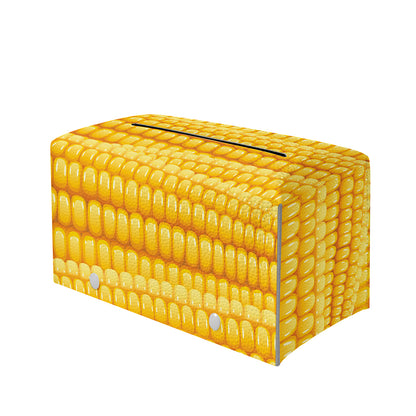 Corn Pattern Print Leather Tissue Box Cover