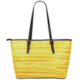 Corn Pattern Print Leather Tote Bag With Zipper