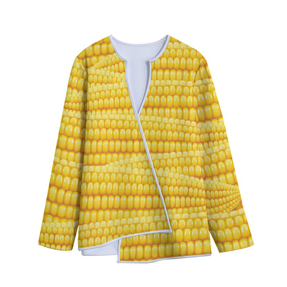 Corn Pattern Print Long Sleeve Short Coat