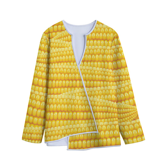 Corn Pattern Print Long Sleeve Short Coat
