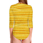 Corn Pattern Print Long Sleeve Swimsuit