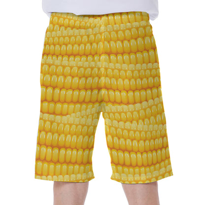 Corn Pattern Print Men's Beach Shorts