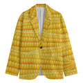 Corn Pattern Print Men's Cotton Blazer