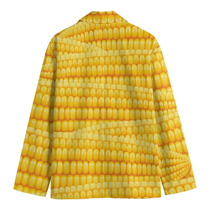 Corn Pattern Print Men's Cotton Blazer
