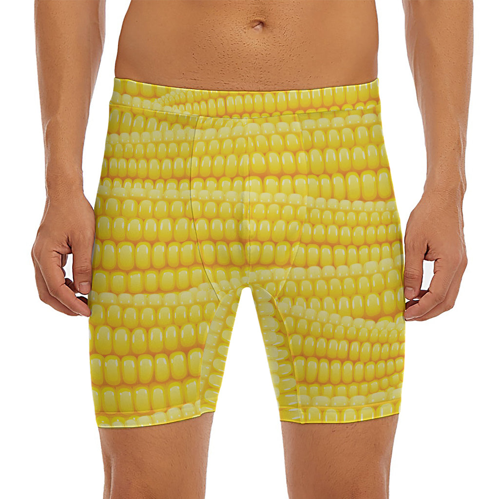 Corn Pattern Print Men's Long Boxer Briefs