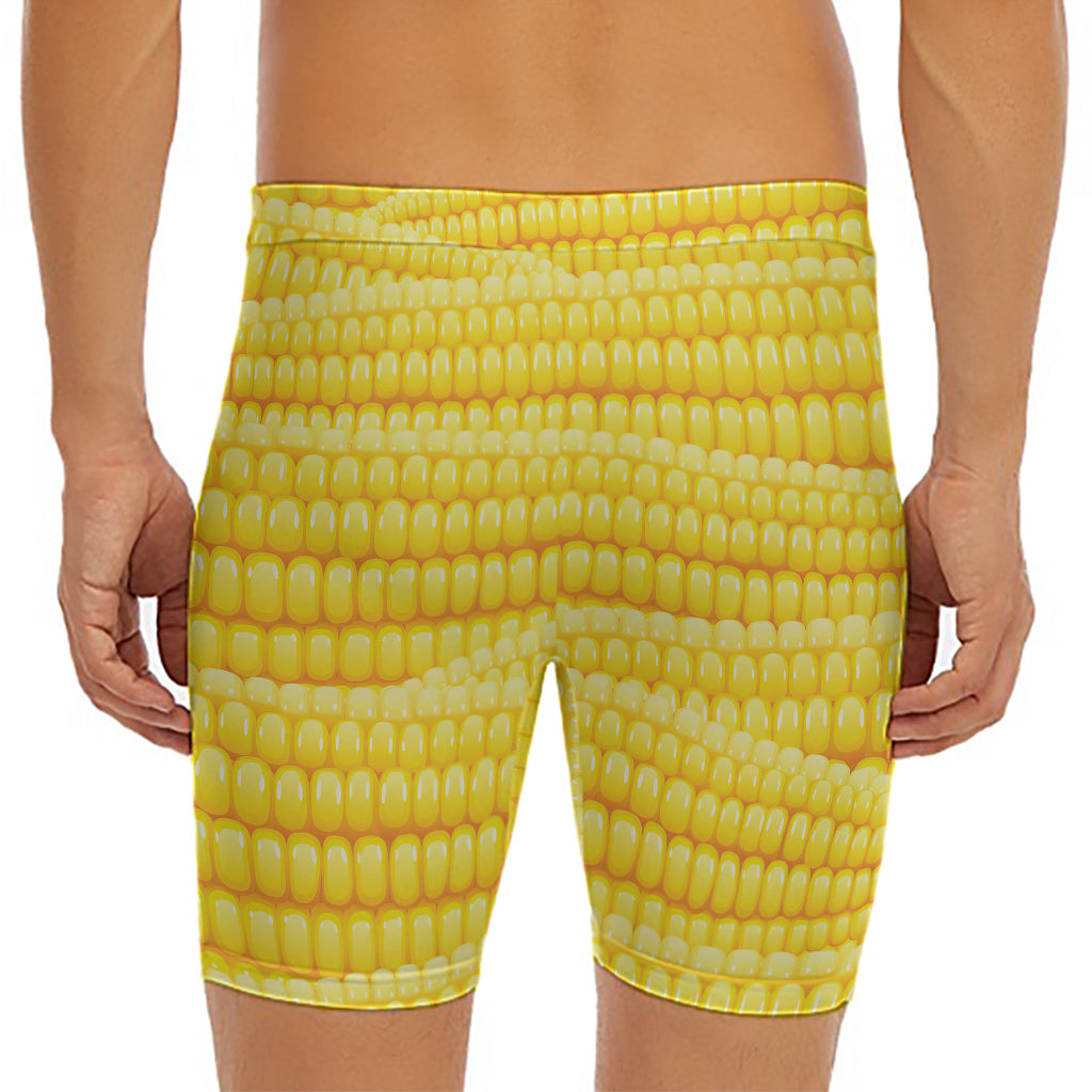 Corn Pattern Print Men's Long Boxer Briefs