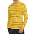 Corn Pattern Print Men's Long Sleeve Rash Guard