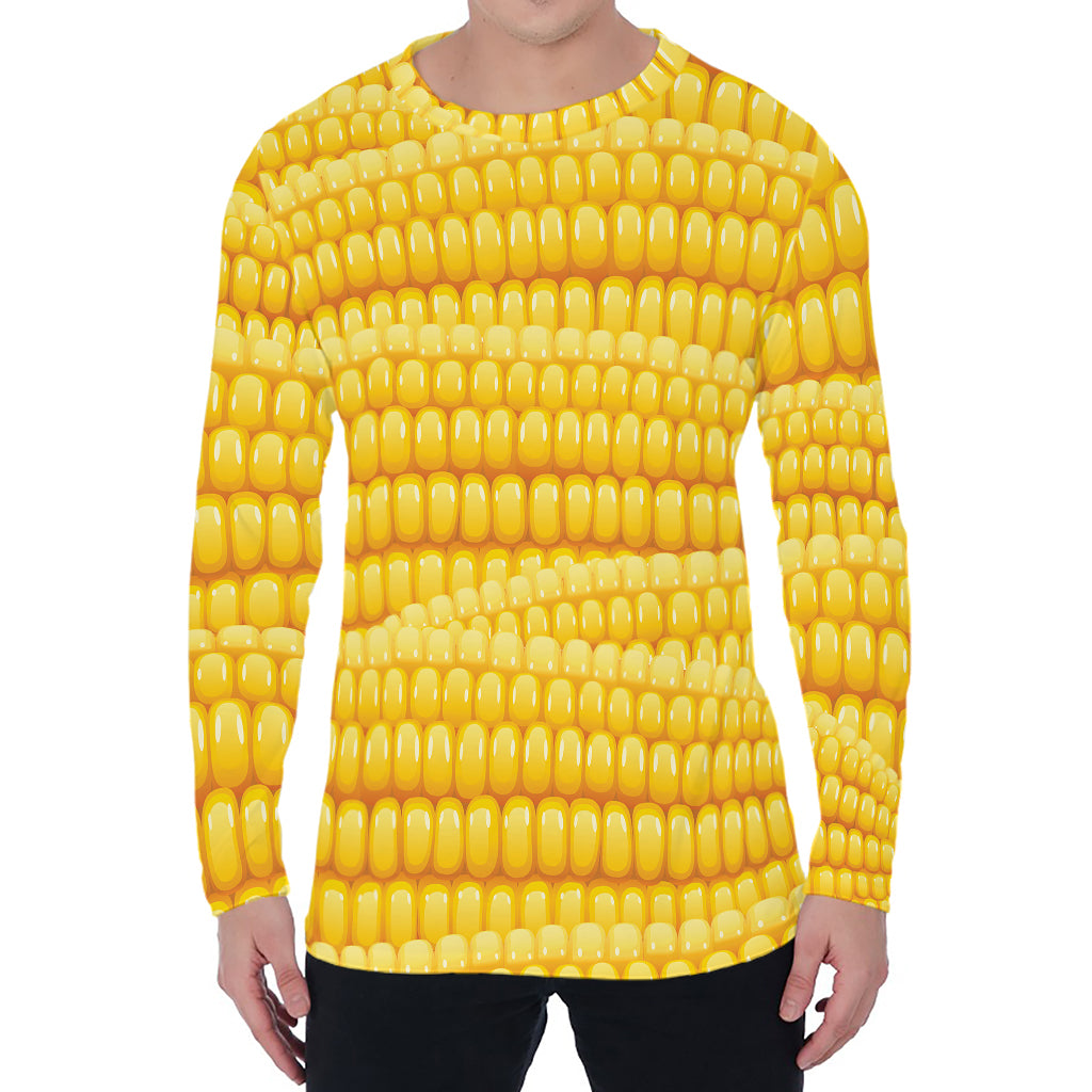 Corn Pattern Print Men's Long Sleeve T-Shirt