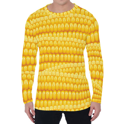 Corn Pattern Print Men's Long Sleeve T-Shirt