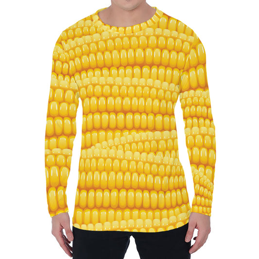 Corn Pattern Print Men's Long Sleeve T-Shirt