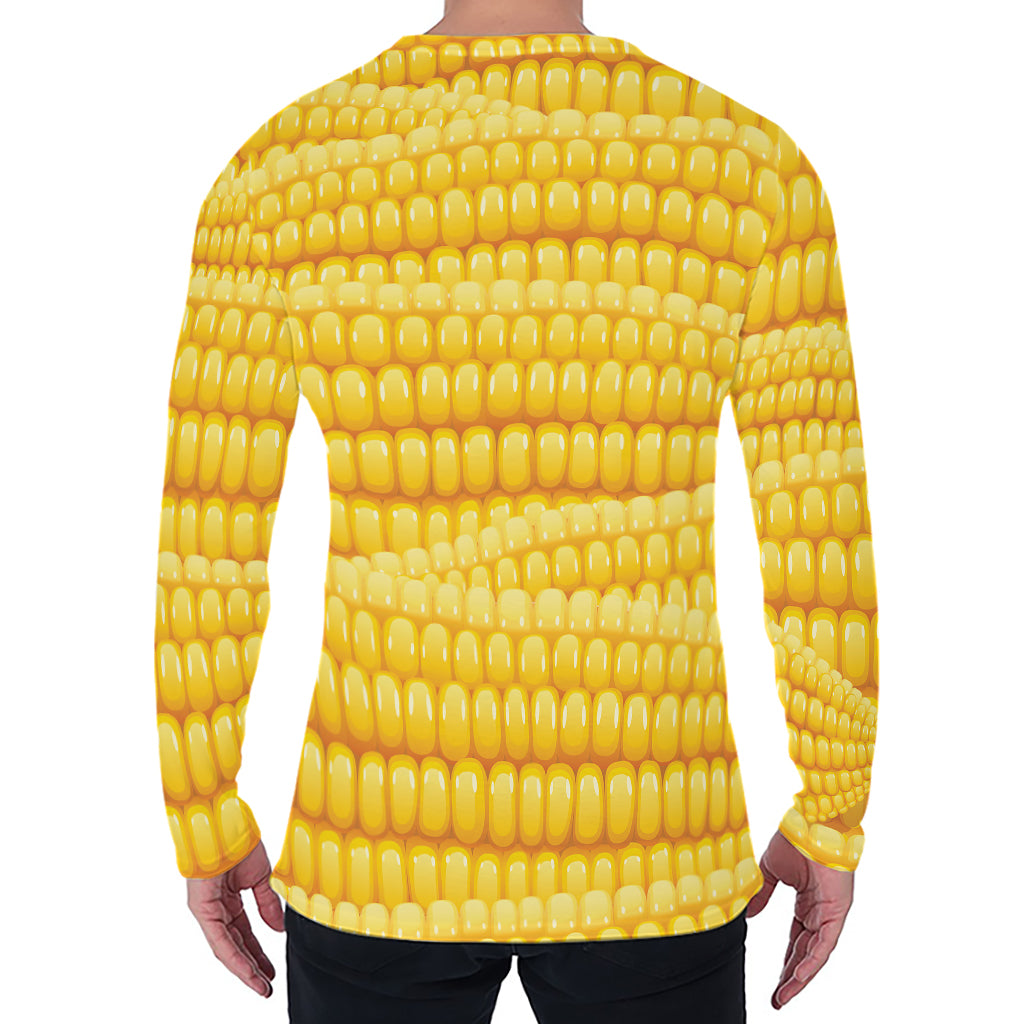 Corn Pattern Print Men's Long Sleeve T-Shirt