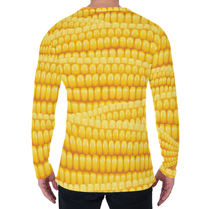 Corn Pattern Print Men's Long Sleeve T-Shirt