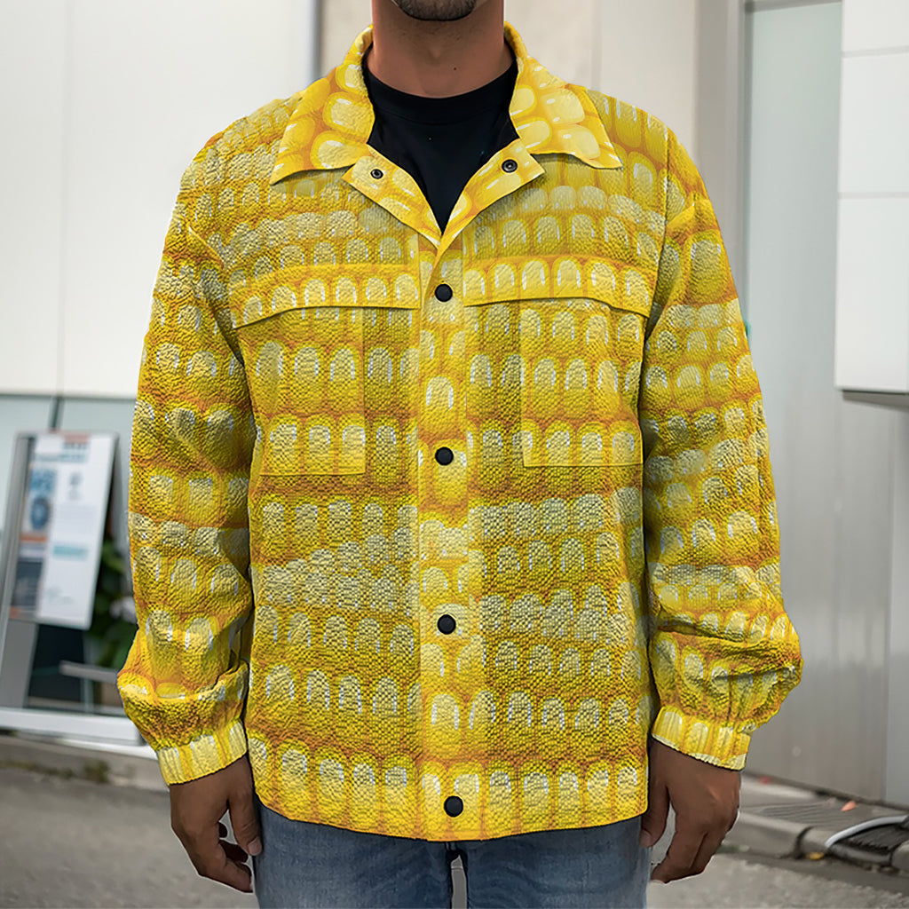 Corn Pattern Print Men's Shirt Jacket