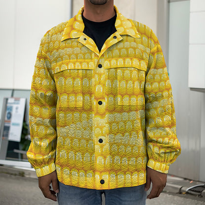 Corn Pattern Print Men's Shirt Jacket