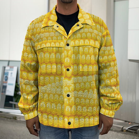 Corn Pattern Print Men's Shirt Jacket