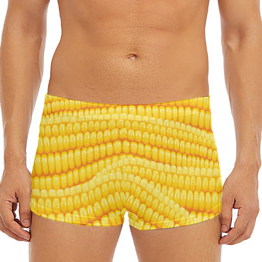Corn Pattern Print Men's Short Boxer Briefs