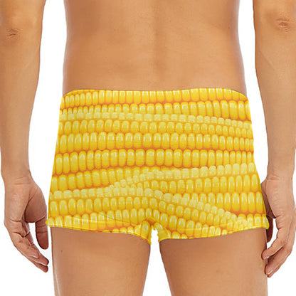 Corn Pattern Print Men's Short Boxer Briefs