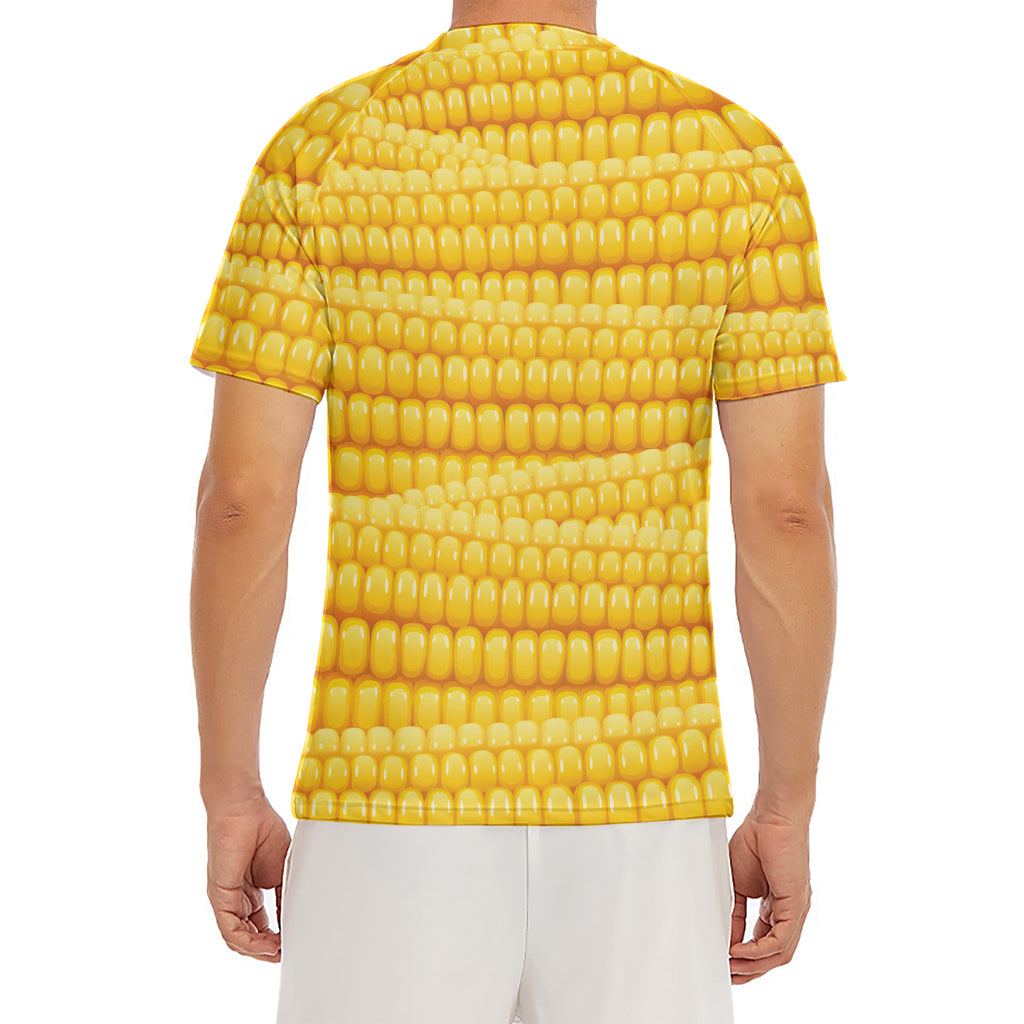 Corn Pattern Print Men's Short Sleeve Rash Guard
