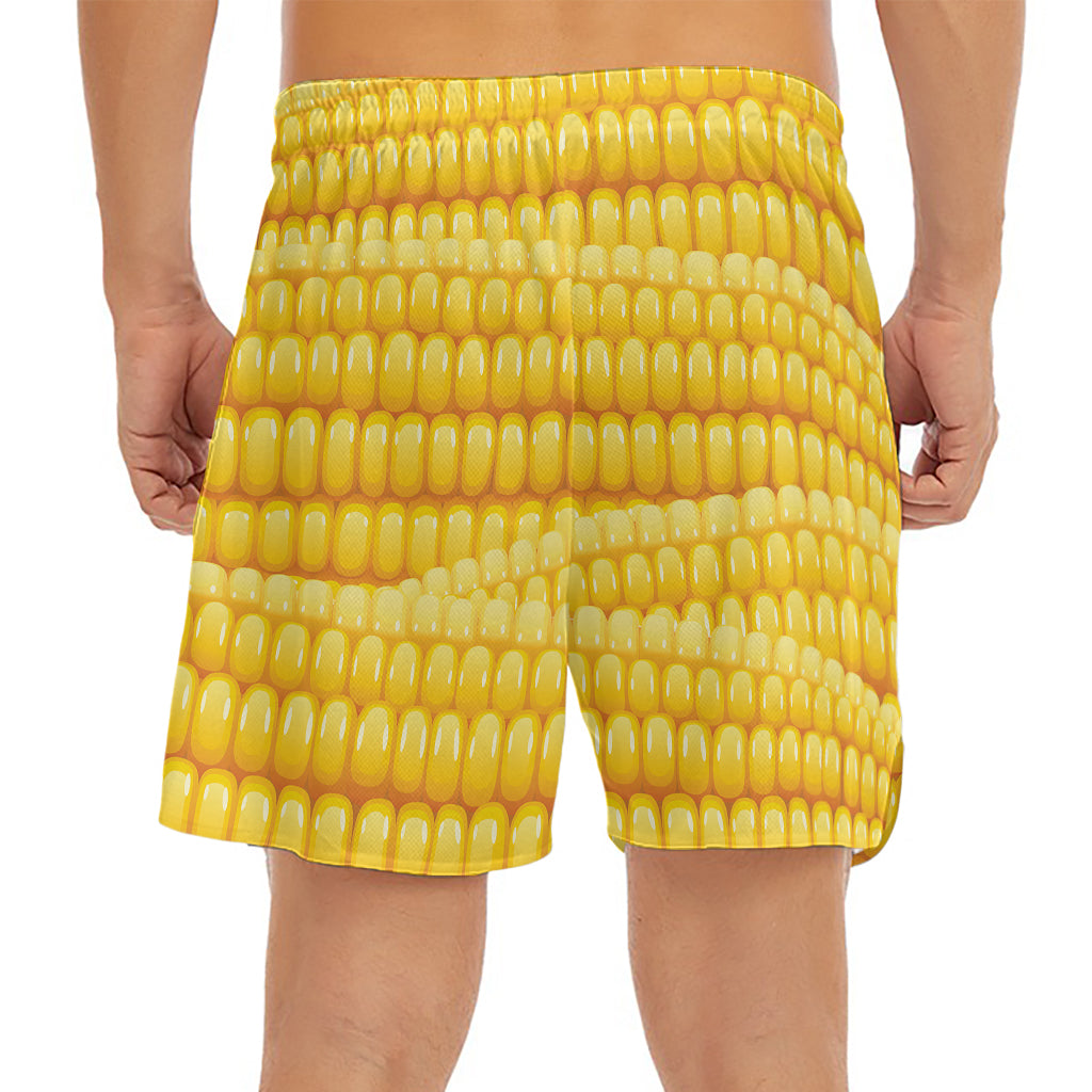 Corn Pattern Print Men's Split Running Shorts