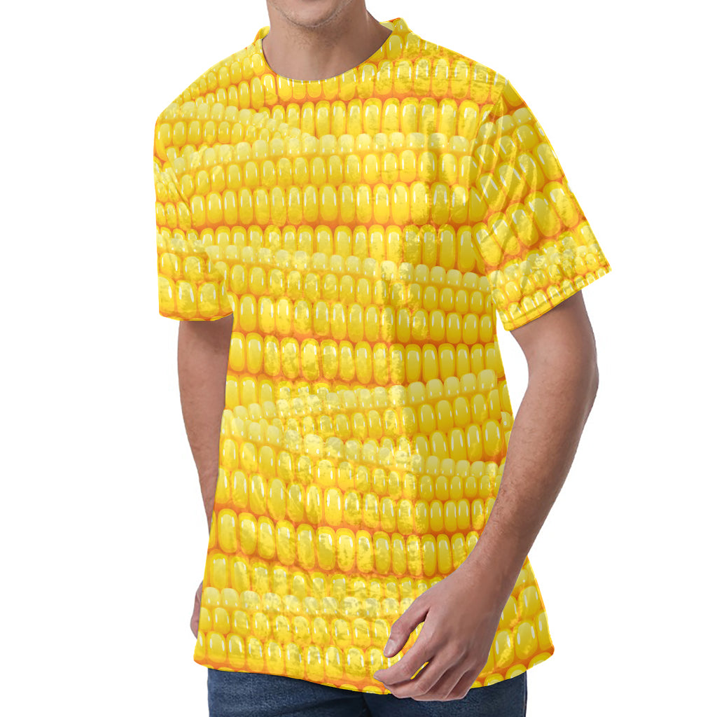 Corn Pattern Print Men's Velvet T-Shirt