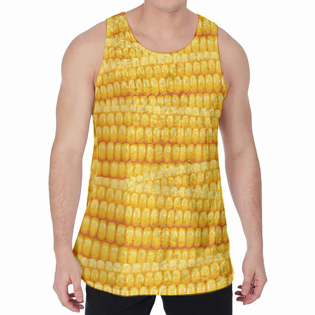 Corn Pattern Print Men's Velvet Tank Top