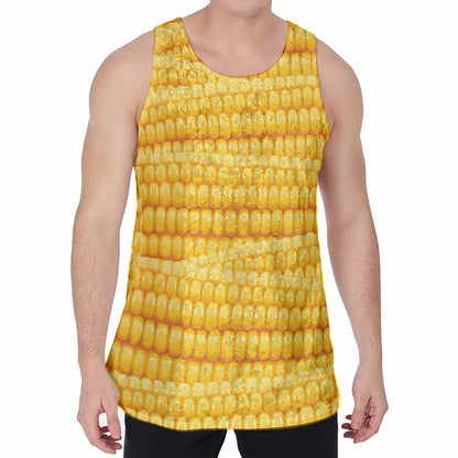 Corn Pattern Print Men's Velvet Tank Top