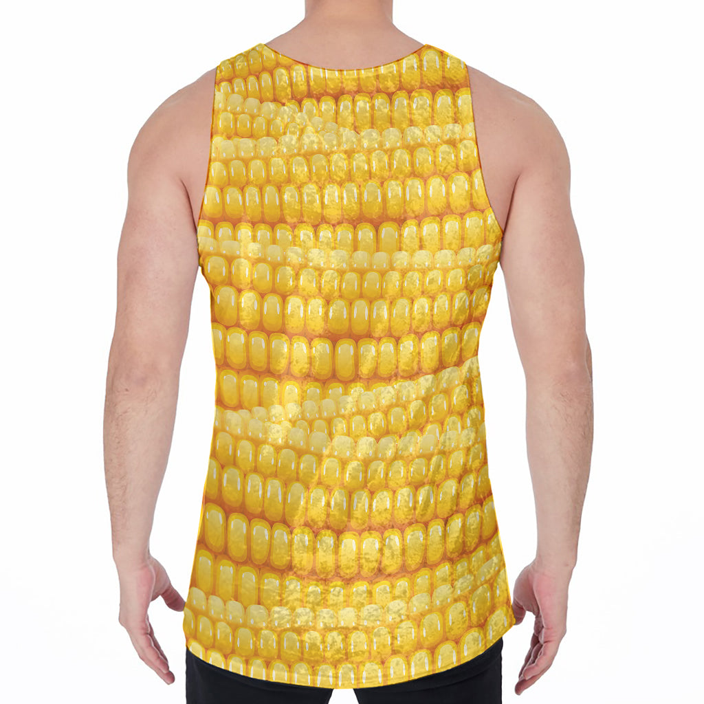 Corn Pattern Print Men's Velvet Tank Top