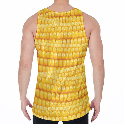 Corn Pattern Print Men's Velvet Tank Top