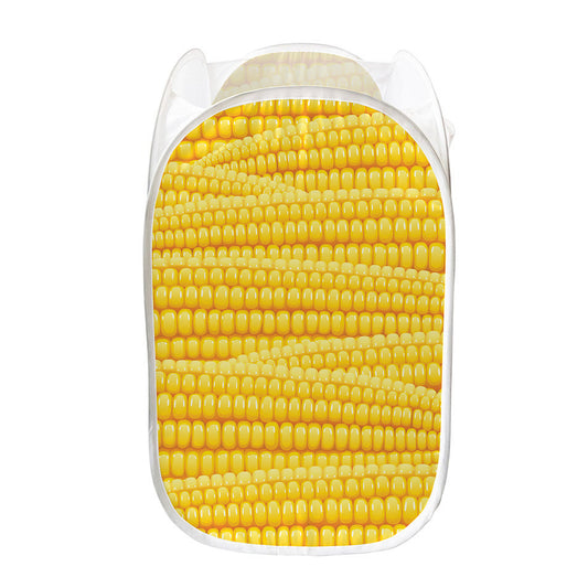 Corn Pattern Print Mesh Laundry Hamper