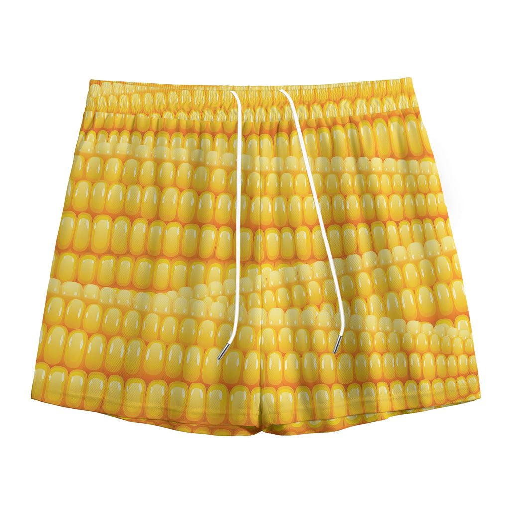 Corn Pattern Print Mesh Shorts