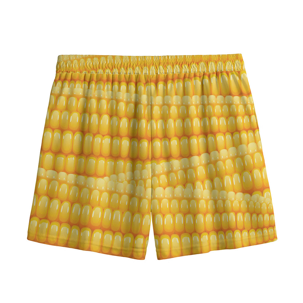 Corn Pattern Print Mesh Shorts