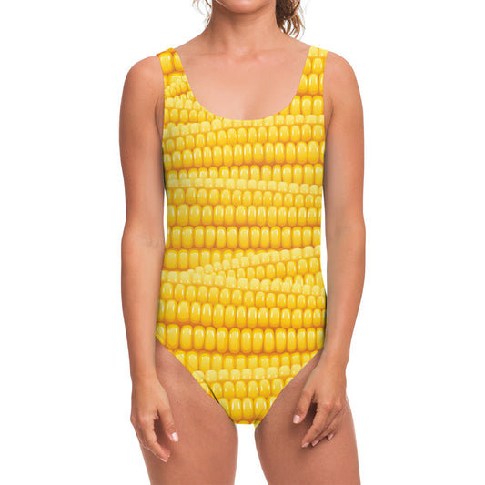 Corn Pattern Print One Piece Swimsuit