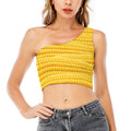 Corn Pattern Print One Shoulder Crop Top