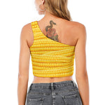Corn Pattern Print One Shoulder Crop Top