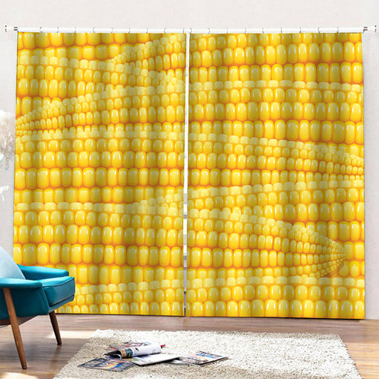 Corn Pattern Print Pencil Pleat Curtains