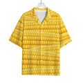 Corn Pattern Print Rayon Hawaiian Shirt