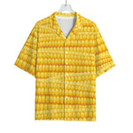 Corn Pattern Print Rayon Hawaiian Shirt