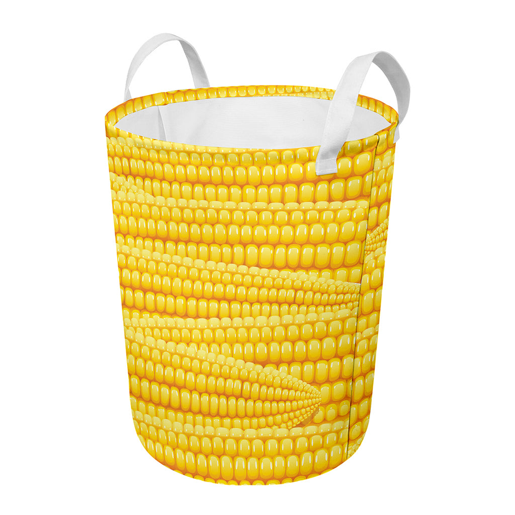 Corn Pattern Print Round Laundry Basket