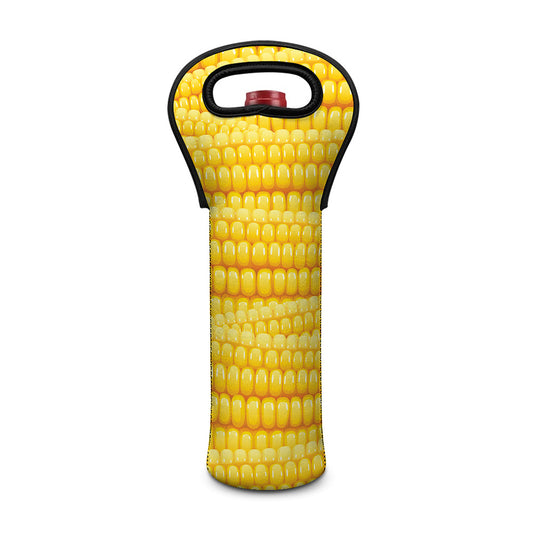 Corn Pattern Print Single Neoprene Wine Tote