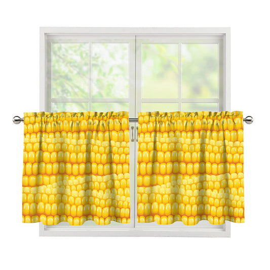 Corn Pattern Print Tier Curtains
