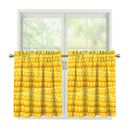 Corn Pattern Print Tier Curtains